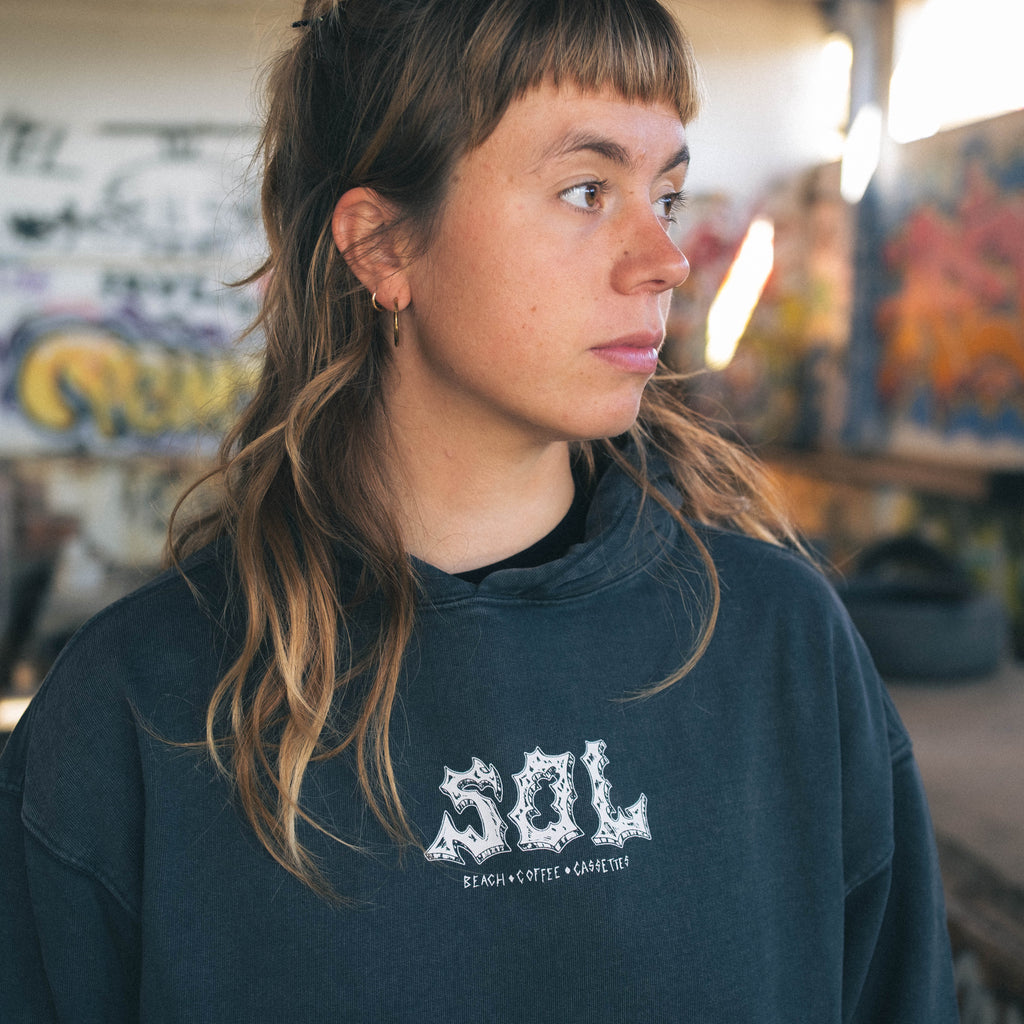 beach, coffee and cassettes hoodie